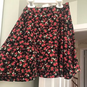 Red Floral Skirt